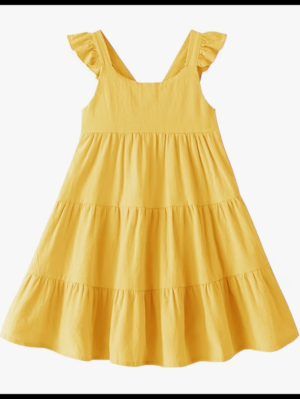 Girls' Sunburst Tiered Ruffle-Strap Dress - Yellow
